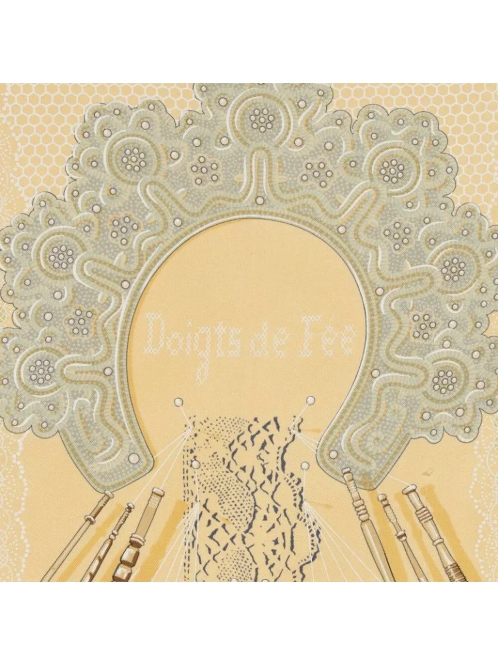 Hermes Scarf Yellow Green Twill Silk